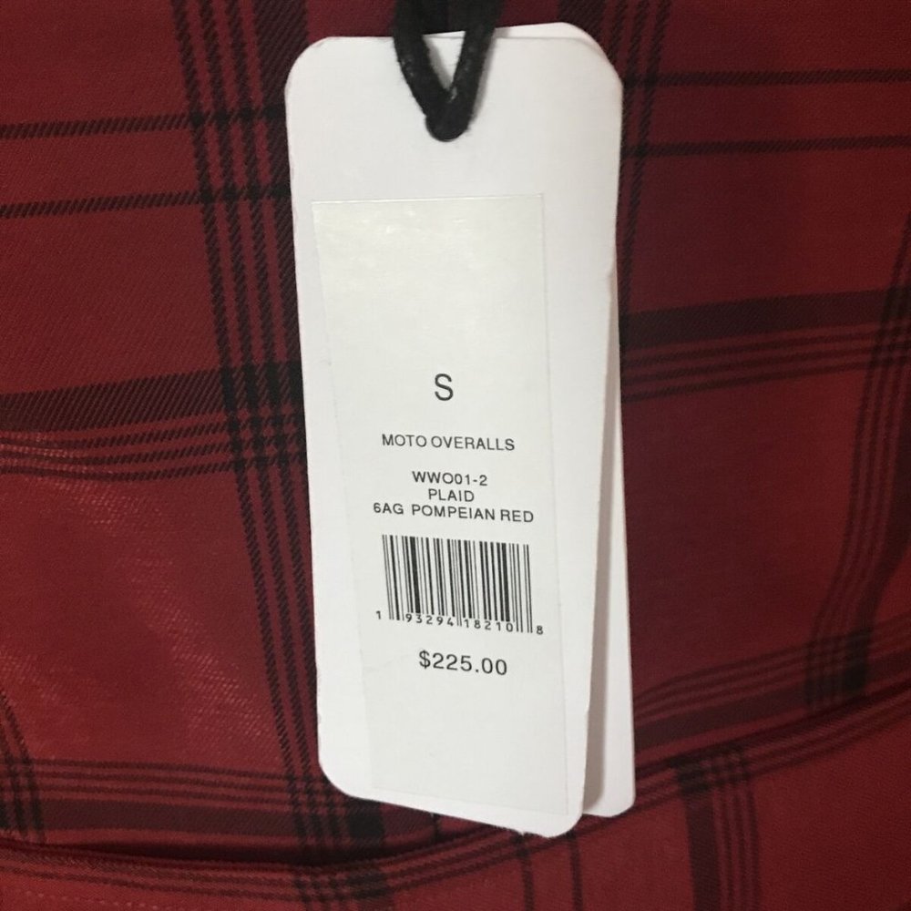 WeWoreWhat Moto Jumpsuit Red Plaid NWT - Picture 12 of 13